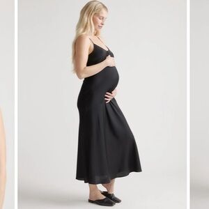 Quince Silk Maternity Slip Dress